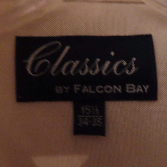 Falcon Bay Men's Long Sleeve Shirt; Buttons; Beige; Size 15 1/2 34-35; NEW - Picture 2 of 2